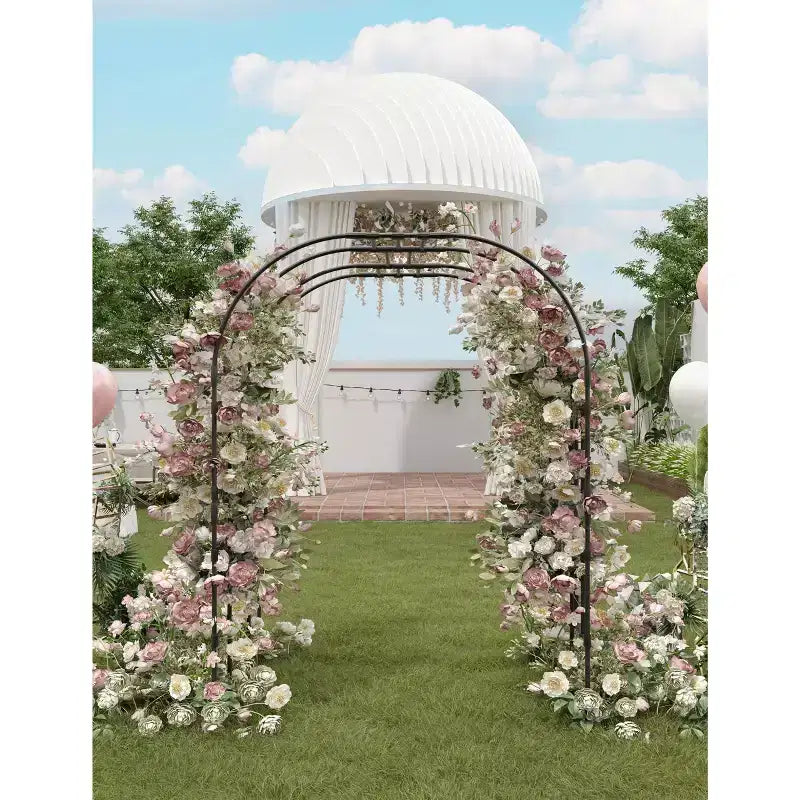Arche de jardin pour plantes grimpantes, treillis métallique arqué durable avec finition thermolaquée, pour mariages, tonnelles et décoration extérieure, pour pelouse, fête