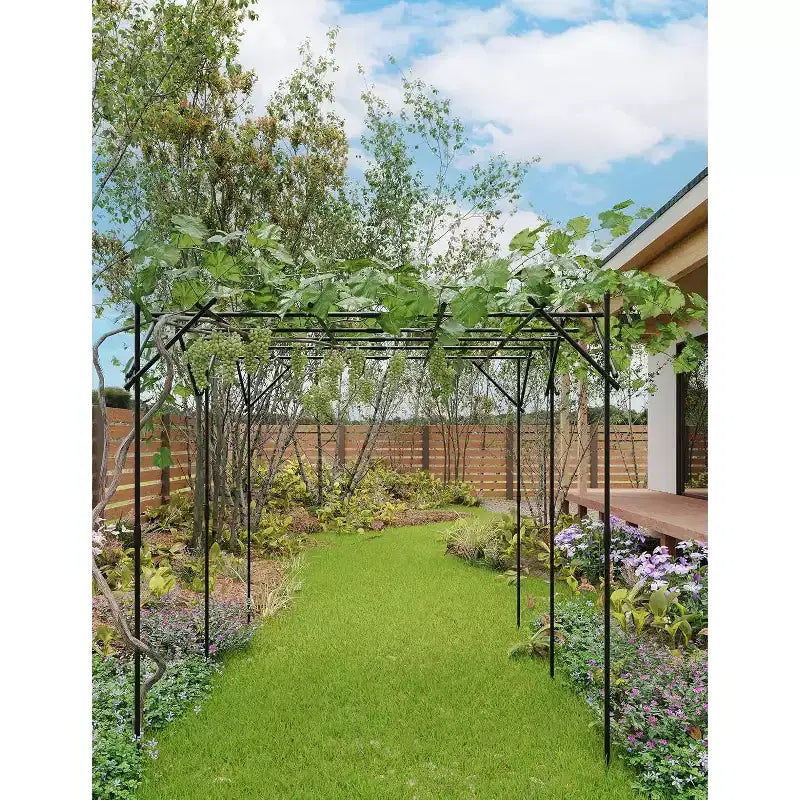 Arche de jardin pour plantes grimpantes, treillis métallique arqué durable avec finition thermolaquée, pour mariages, tonnelles et décoration extérieure, pour pelouse, fête
