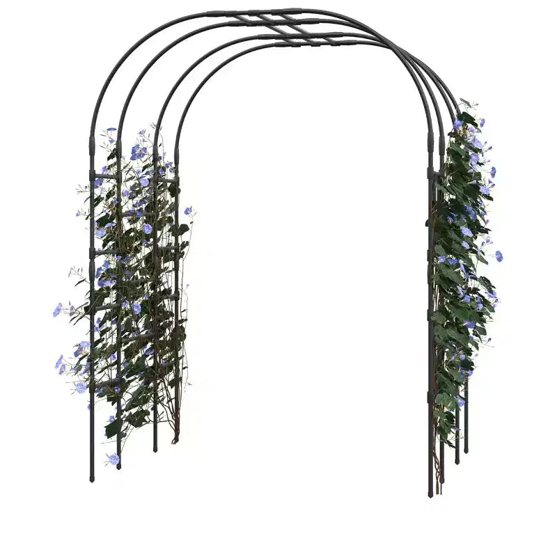Garden Arch Trellis for Climbing Plants, Metal Arched Arbor Durable Powder-Coated Finish, for Weddings, Gazebos, and Outdoor Decor, for Lawn, Party