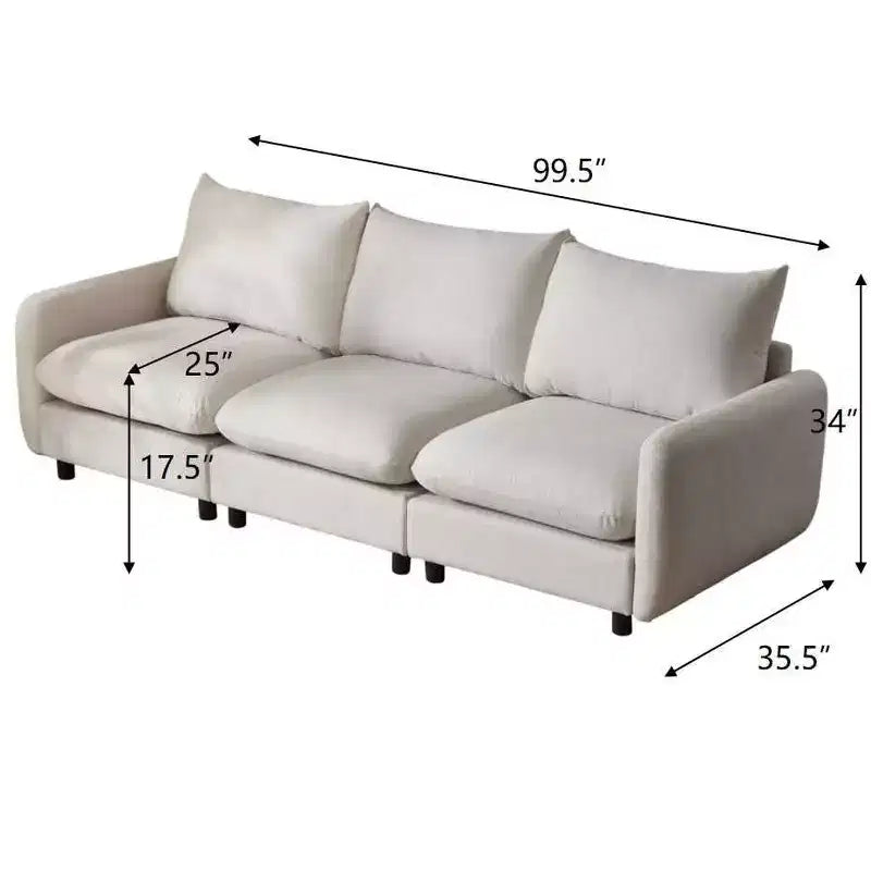 Christopher Knight Home Acker 99.5 canapé sectionnel rembourré moderne 3 places, blanc