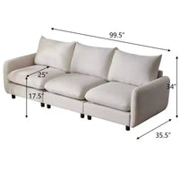 Christopher Knight Home Acker 99.5 canapé sectionnel rembourré moderne 3 places, blanc