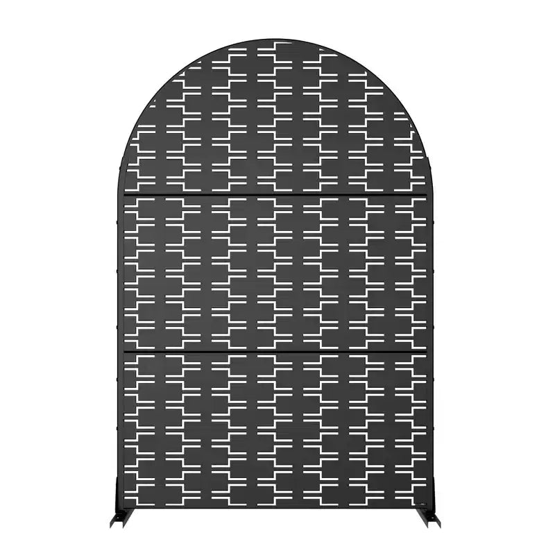 Panneau d'intimité extérieur en métal arqué noir de 72 x 47 pouces