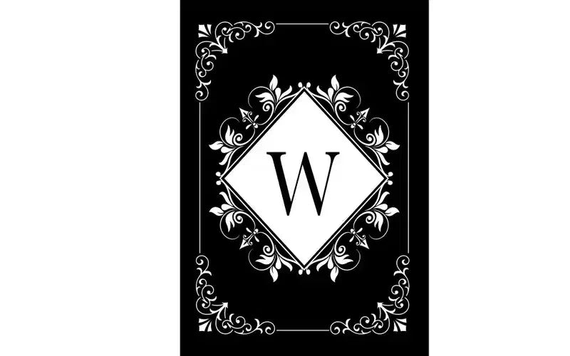 Briarwood Lane Drapeau de maison double face quotidien 40x28 pour l'extérieur, monogramme W noir et blanc