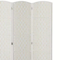 Paravent HOMCOM, Séparateur d'intimité pliable, Cloison portable en osier de 1,8 m de haut pour chambre à coucher, bureau à domicile, blanc