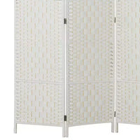 Paravent HOMCOM, Séparateur d'intimité pliable, Cloison portable en osier de 1,8 m de haut pour chambre à coucher, bureau à domicile, blanc