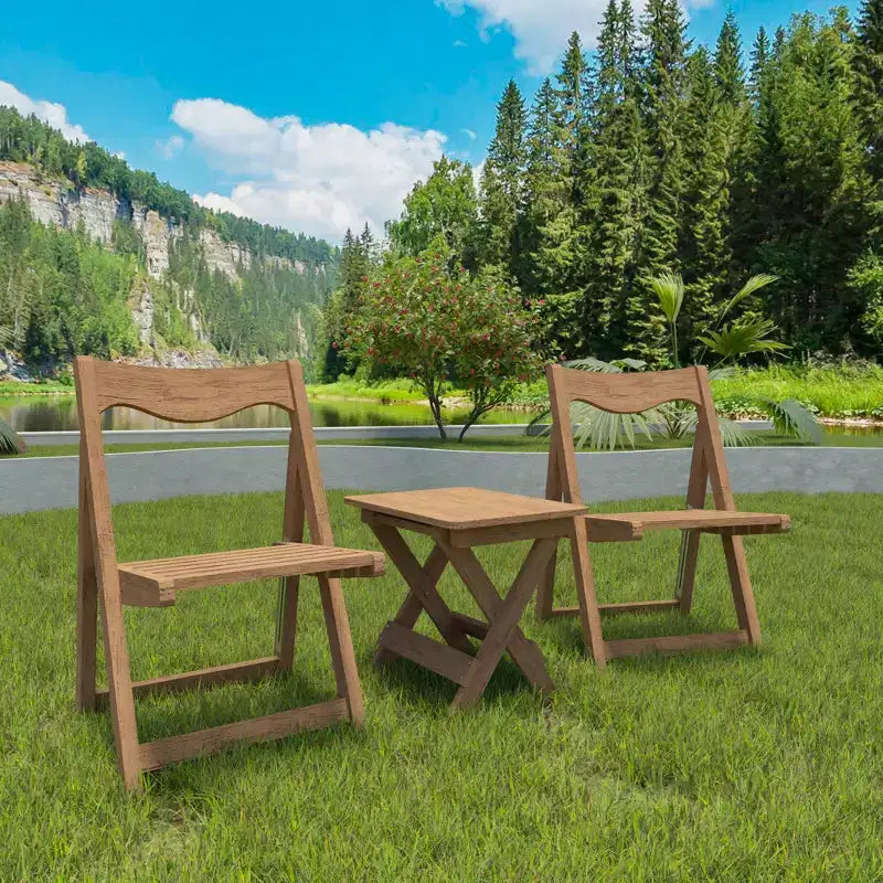 GDFStudio Matt Ensemble bistro pliable 3 pièces en polystyrène haute résistance
