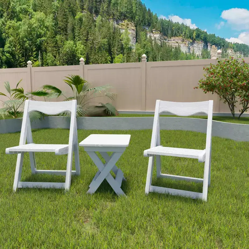 GDFStudio Matt Ensemble bistro pliable 3 pièces en polystyrène haute résistance