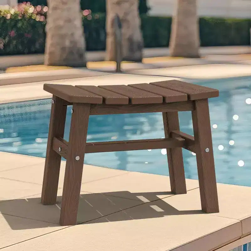 Hyleory HDPE Ottoman portable, tabouret d'extérieur ergonomique incurvé