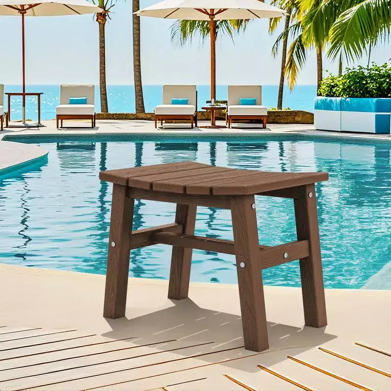 Hyleory Ottoman portable en HDPE, tabouret d'extérieur courbe ergonomique