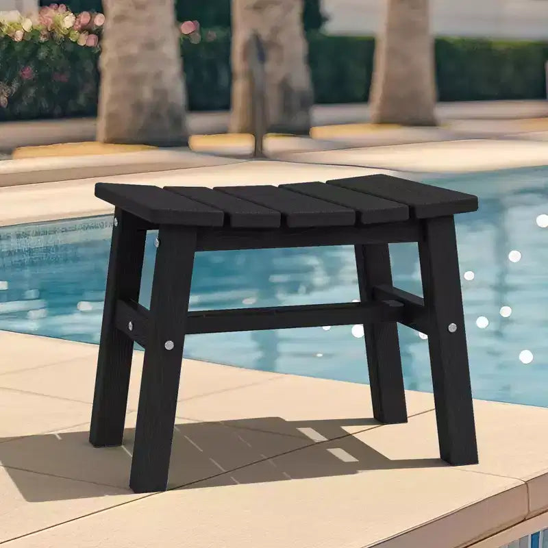 Hyleory Ottoman portable en HDPE, tabouret d'extérieur courbe ergonomique