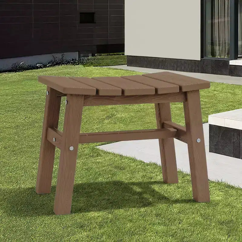 Hyleory Ottoman portable en HDPE, tabouret d'extérieur courbe ergonomique