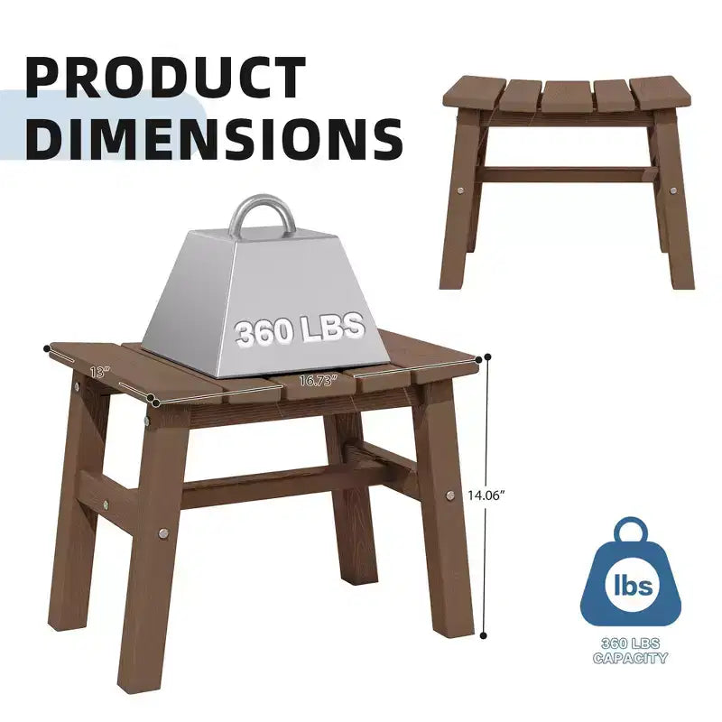Hyleory HDPE Ottoman portable, tabouret d'extérieur ergonomique incurvé
