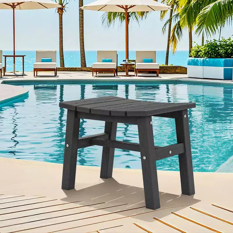 Hyleory Ottoman portable en HDPE, tabouret d'extérieur courbe ergonomique