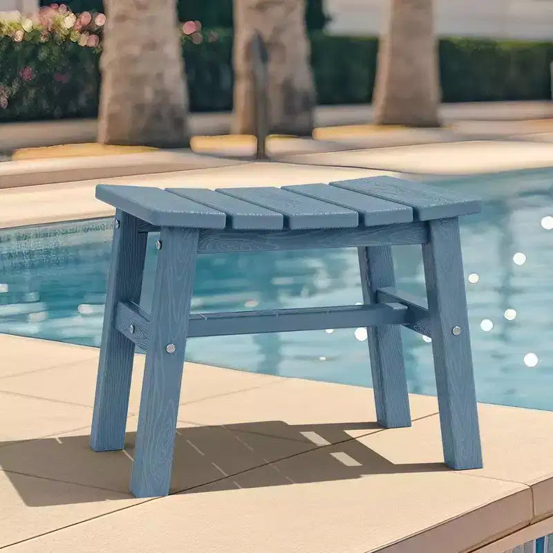 Hyleory Ottoman portable en HDPE, tabouret d'extérieur courbe ergonomique