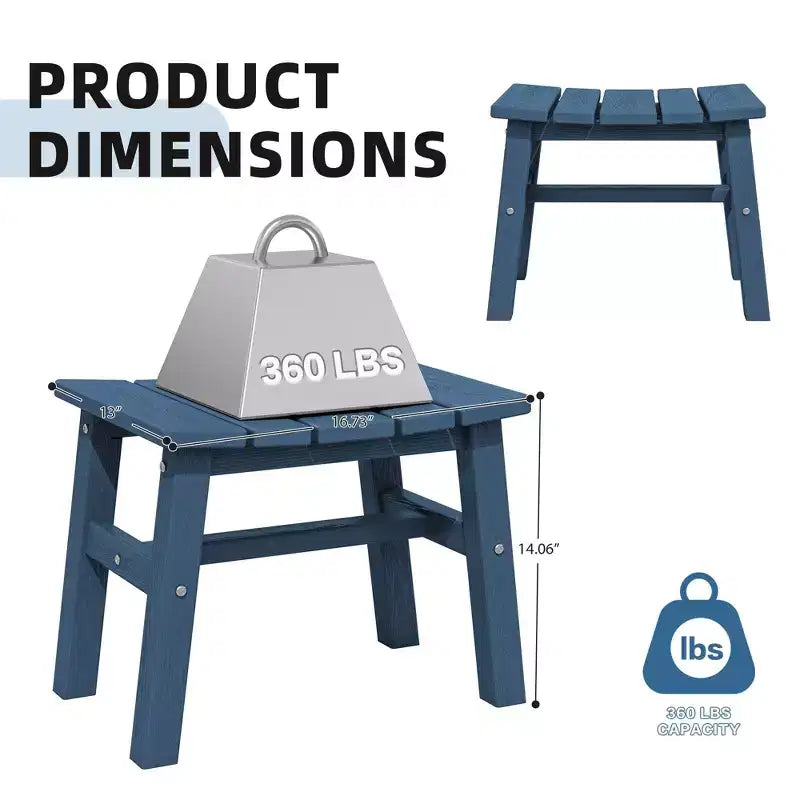 Hyleory Ottoman portable en HDPE, tabouret d'extérieur courbe ergonomique