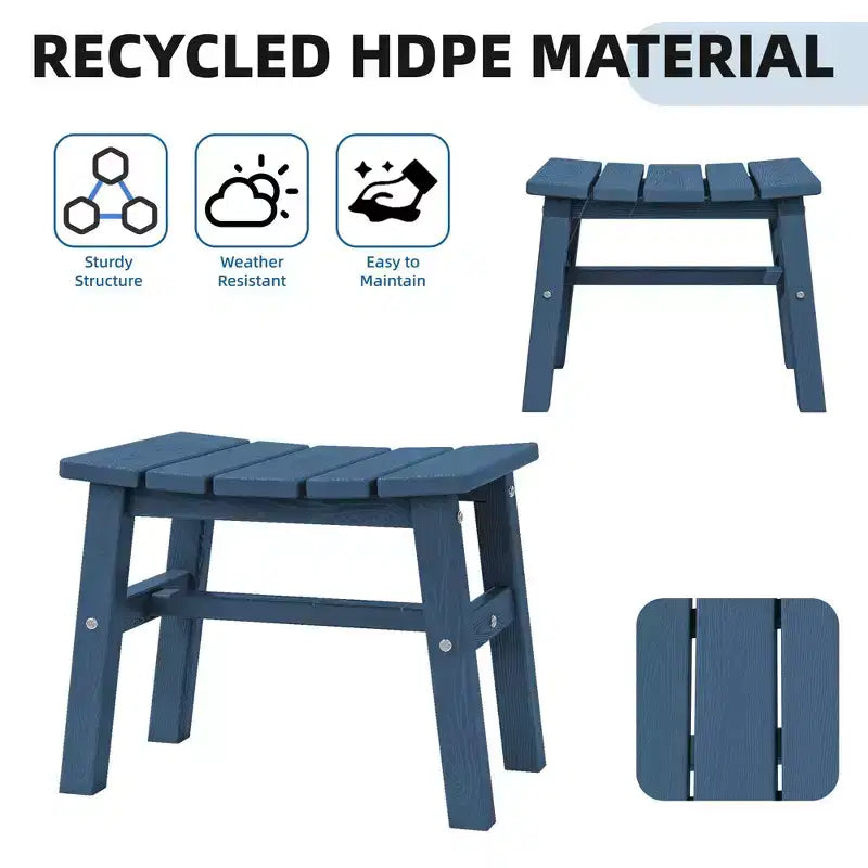 Hyleory Ottoman portable en HDPE, tabouret d'extérieur courbe ergonomique