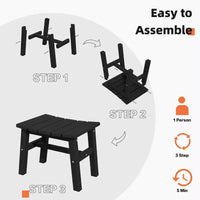 Hyleory HDPE Ottoman portable, tabouret d'extérieur ergonomique incurvé