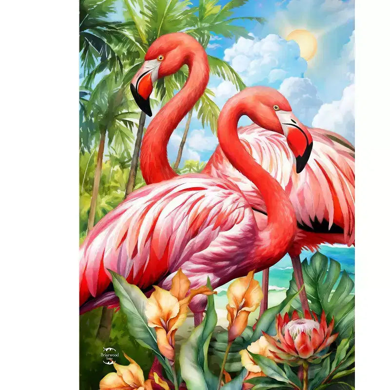 Briarwood Lane Drapeau de jardin d'été 12x18 pour l'extérieur, paire de flamants roses For Summer