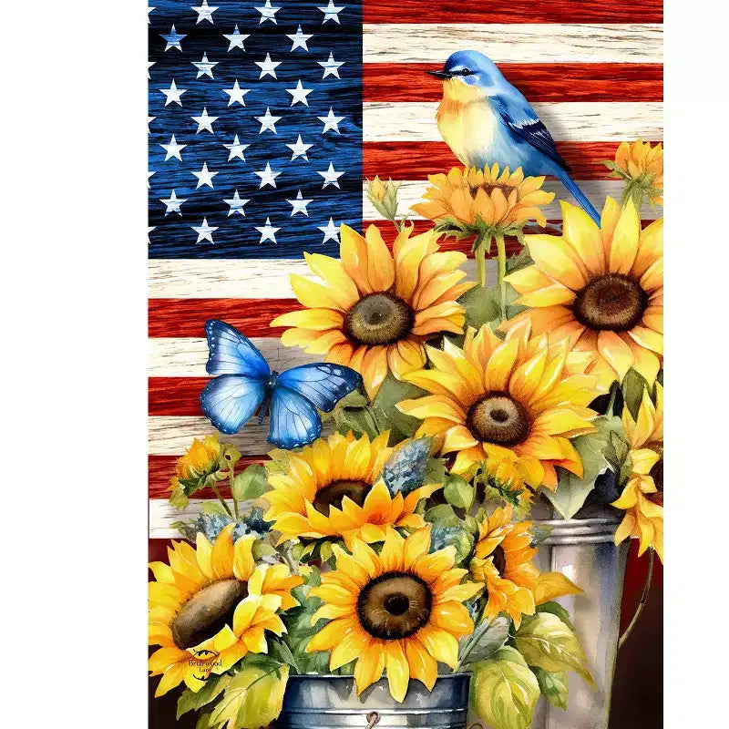 Briarwood Lane Drapeau de jardin d'été 12x18 pour l'extérieur style champêtre américain pour les drapeaux de jardin d'été pour l'extérieur