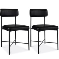 Chaise de salle à manger en similicuir Best Choice Products lot de 2, hauteur standard avec structure métallique