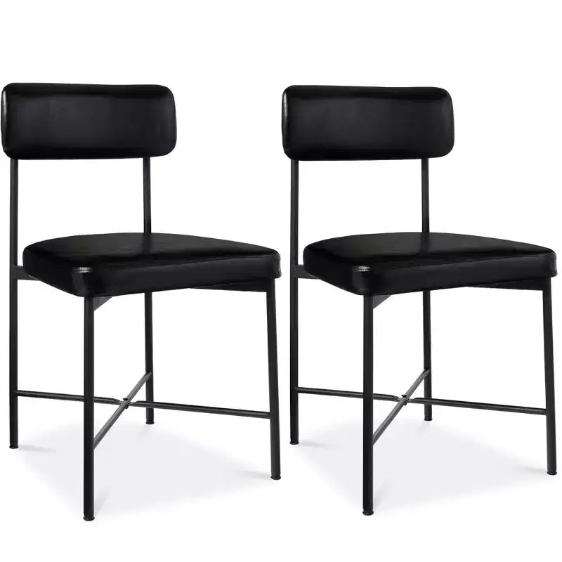 Chaise de salle à manger en similicuir Best Choice Products lot de 2, hauteur standard avec structure métallique