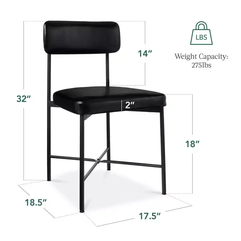 Chaise de salle à manger en similicuir Best Choice Products lot de 2, hauteur standard avec structure métallique