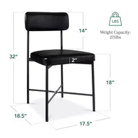 Chaise de salle à manger en similicuir Best Choice Products lot de 2, hauteur standard avec structure métallique