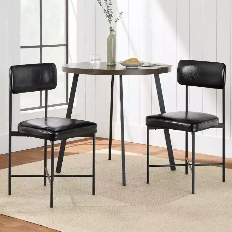 Chaise de salle à manger en similicuir Best Choice Products lot de 2, hauteur standard avec structure métallique