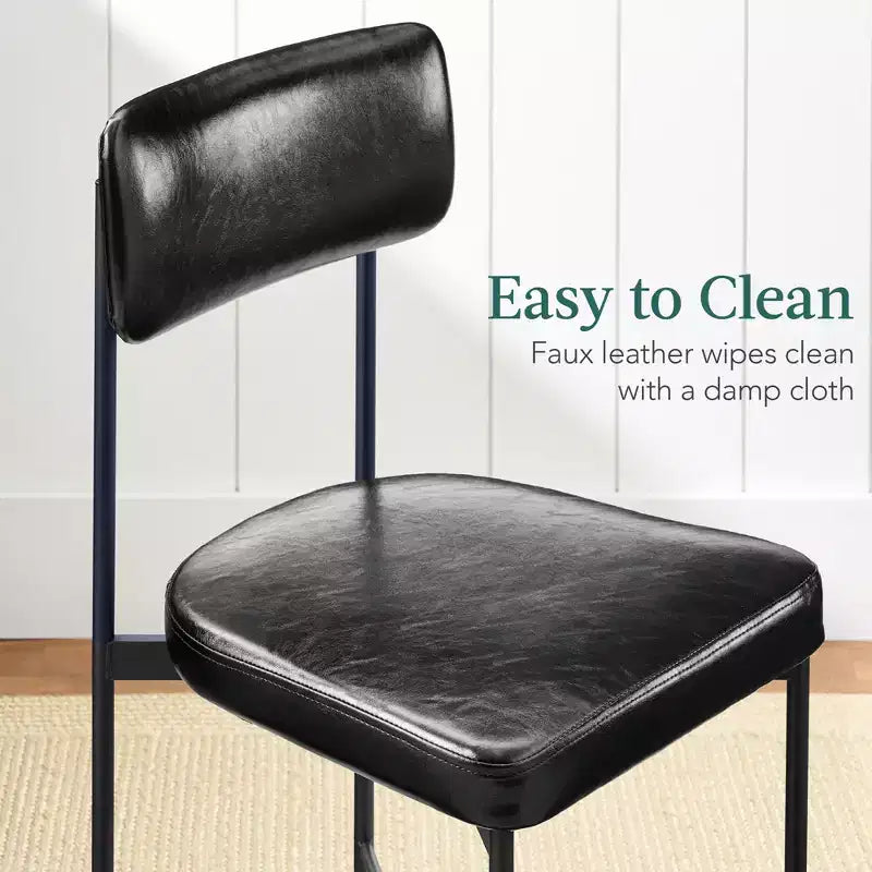 Chaise de salle à manger en similicuir Best Choice Products lot de 2, hauteur standard avec structure métallique