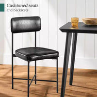 Chaise de salle à manger en similicuir Best Choice Products lot de 2, hauteur standard avec structure métallique