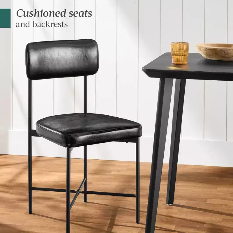 Chaise de salle à manger en similicuir Best Choice Products lot de 2, hauteur standard avec structure métallique