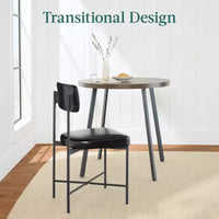 Chaise de salle à manger en similicuir Best Choice Products lot de 2, hauteur standard avec structure métallique