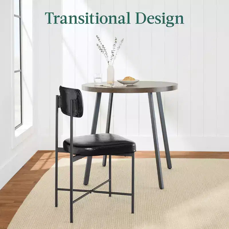 Chaise de salle à manger en similicuir Best Choice Products lot de 2, hauteur standard avec structure métallique