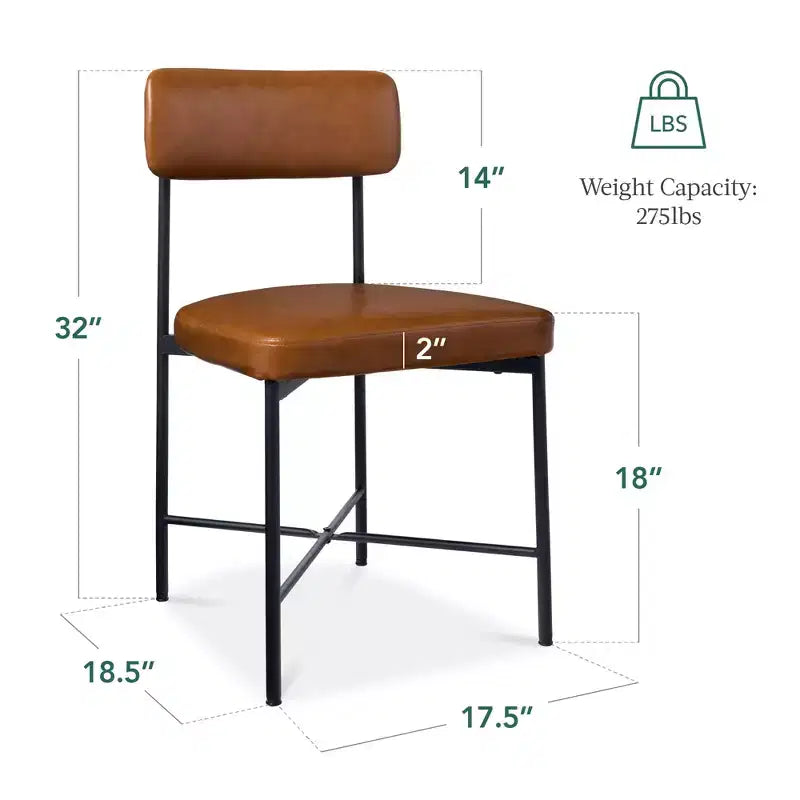 Chaise de salle à manger en similicuir Best Choice Products lot de 2, hauteur standard avec structure métallique