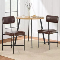Chaise de salle à manger en similicuir Best Choice Products lot de 2, hauteur standard avec structure métallique