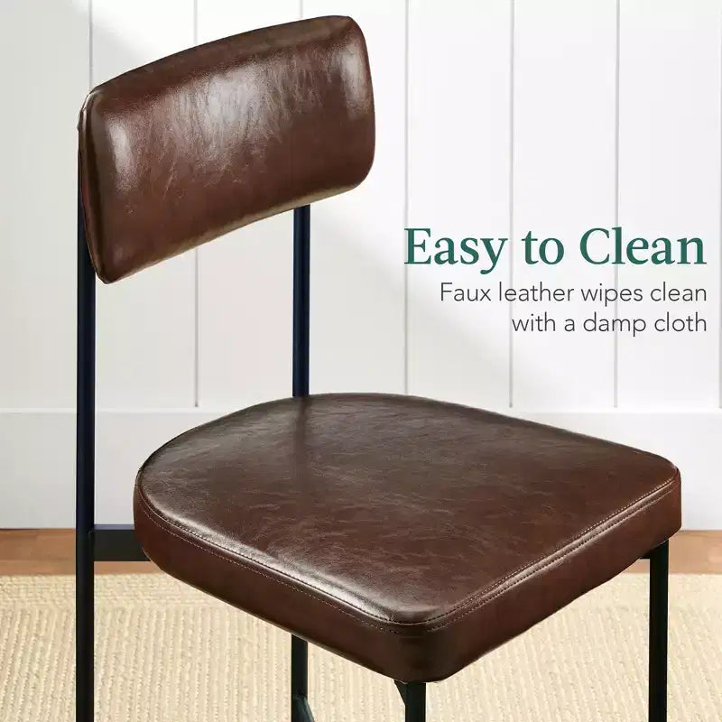 Chaise de salle à manger en similicuir Best Choice Products lot de 2, hauteur standard avec structure métallique