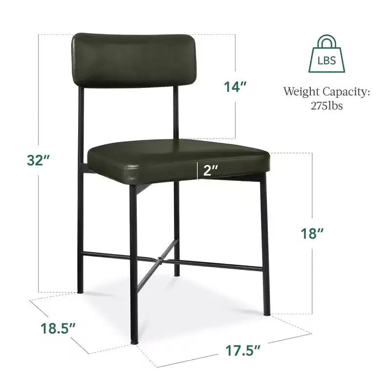 Chaise de salle à manger en similicuir Best Choice Products lot de 2, hauteur standard avec structure métallique