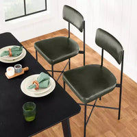 Chaise de salle à manger en similicuir Best Choice Products lot de 2, hauteur standard avec structure métallique