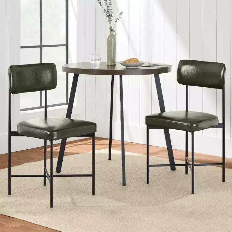 Chaise de salle à manger en similicuir Best Choice Products lot de 2, hauteur standard avec structure métallique