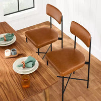Chaise de salle à manger en similicuir Best Choice Products lot de 2, hauteur standard avec structure métallique
