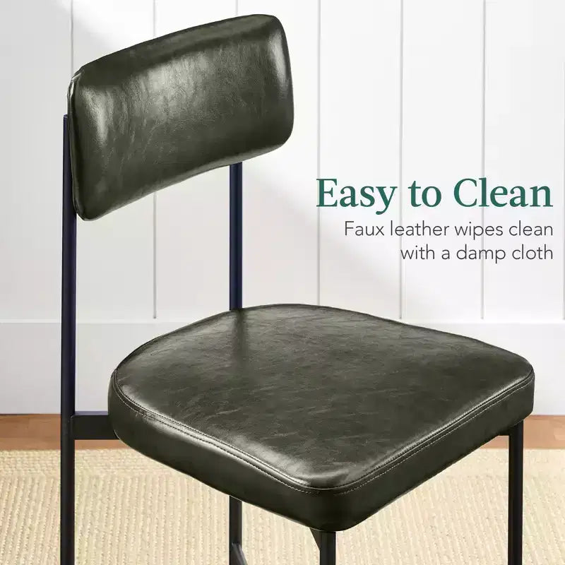 Chaise de salle à manger en similicuir Best Choice Products lot de 2, hauteur standard avec structure métallique