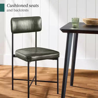 Chaise de salle à manger en similicuir Best Choice Products lot de 2, hauteur standard avec structure métallique