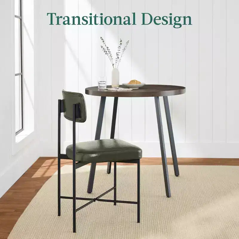 Chaise de salle à manger en similicuir Best Choice Products lot de 2, hauteur standard avec structure métallique
