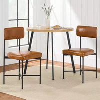 Chaise de salle à manger en similicuir Best Choice Products lot de 2, hauteur standard avec structure métallique