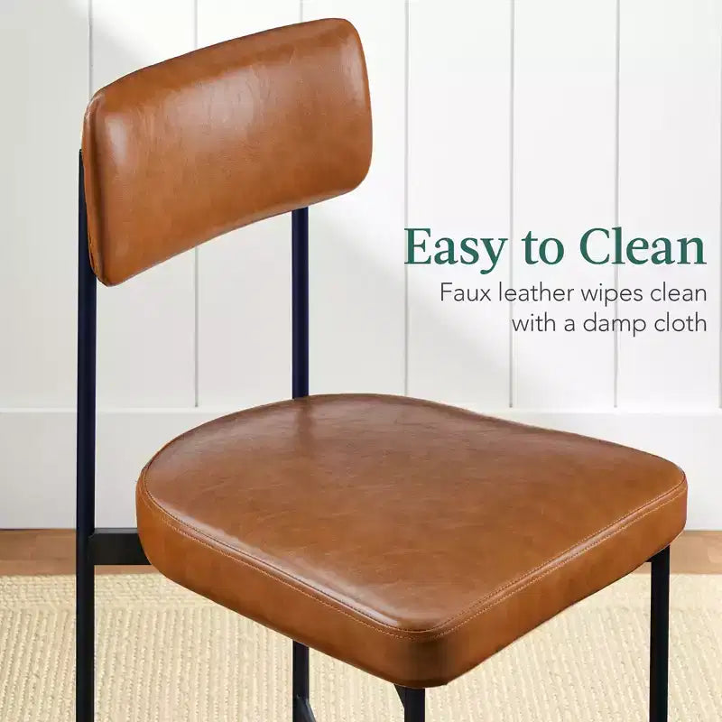Chaise de salle à manger en similicuir Best Choice Products lot de 2, hauteur standard avec structure métallique