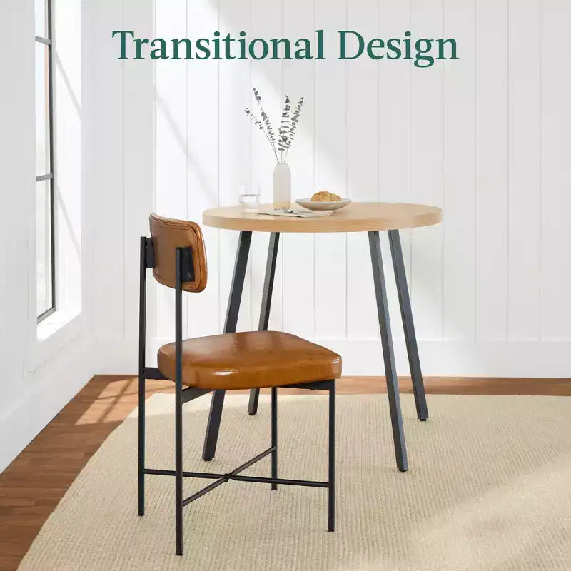Chaise de salle à manger en similicuir Best Choice Products lot de 2, hauteur standard avec structure métallique
