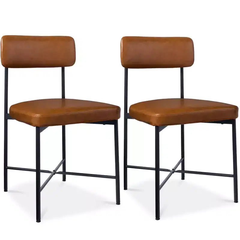 Chaise de salle à manger en similicuir Best Choice Products lot de 2, hauteur standard avec structure métallique