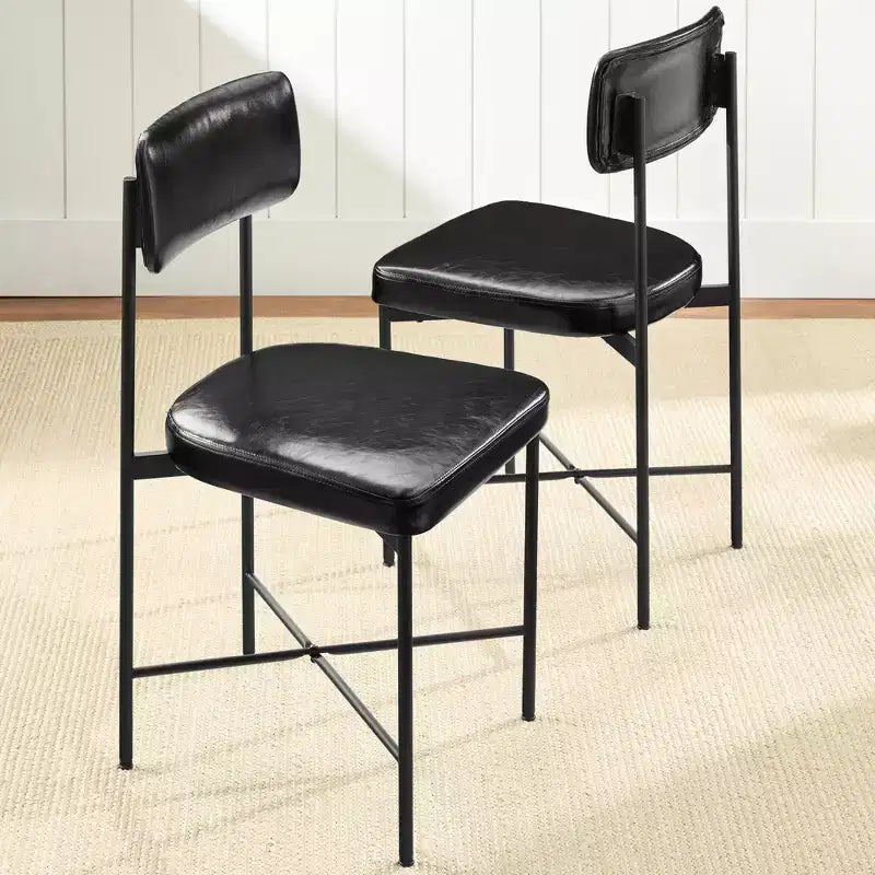 Chaise de salle à manger en similicuir Best Choice Products lot de 2, hauteur standard avec structure métallique