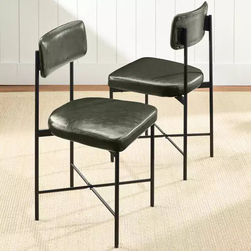 Chaise de salle à manger en similicuir Best Choice Products lot de 2, hauteur standard avec structure métallique