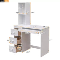 Lit mezzanine Whisen de 95,1 po L x 79,5 po l avec lit indépendant, escalier de rangement, bureau, étagères et tiroirs